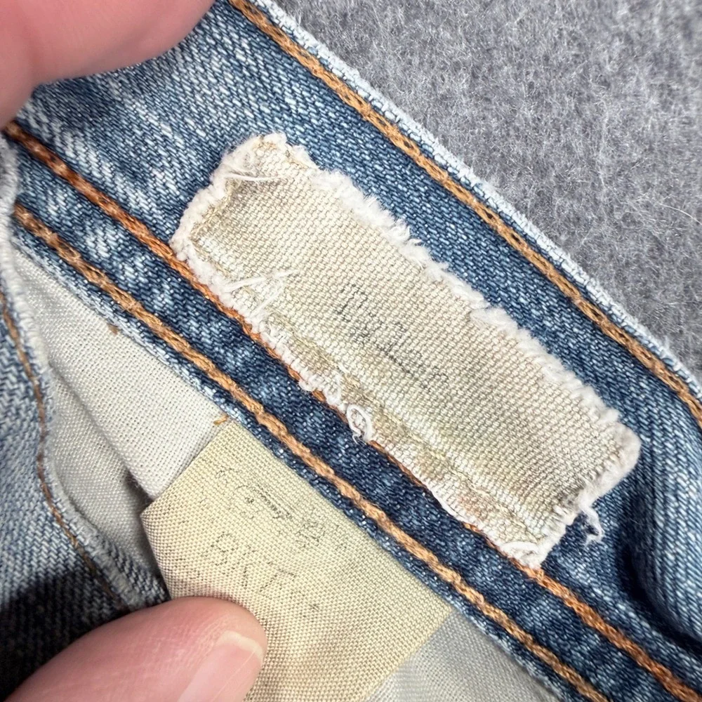 BKE Alec Mens Light Wash Distressed Bootcut Denim Jeans 100% Cotton 38x32